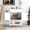 Rolling Kitchen Island Cart with Drawer and Towel Rack