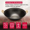 Cast Iron Wok Pan with Dual Handle and Wooden Lid(AMZ Shipping)