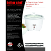 Better Chef 8-Cup - 16-Cup Cooked - Rice Cooker with Measuring Cup and Paddle